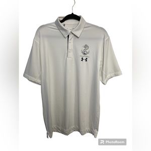 U.S. Navy UA white short sleeve polo shirt. Medium